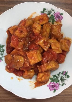Hình của món Đậu hũ sốt cà chua.