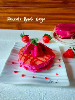 Foto resep Pancake Buah Naga (Gluten Free)