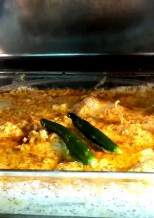 A picture of Steamed prawns in microwave.