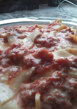 Una foto de Papardelle con salsa rosa