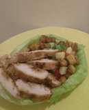 Honey, ginger chicken and Kiwi infused salad lettuce bowl