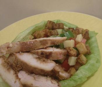 Easy Making Recipe Honey ginger chicken and Kiwi infused salad lettuce bowl Delicious Steady