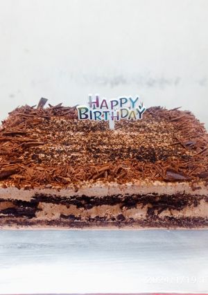 Foto resep Dark Chocolate Mousse Cake