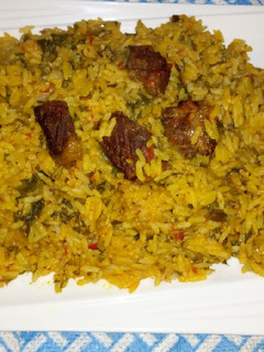 A picture of Local jallof rice me alayyahu.