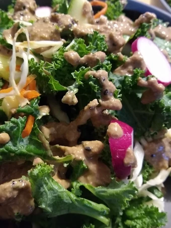 Easy Steps to Make Kale Salad with Sweet Onion Sesame Dressing the So Delicious So Delicious