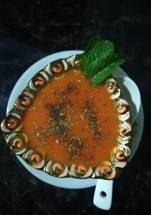 A picture of Baked Carrot Ginger soup.