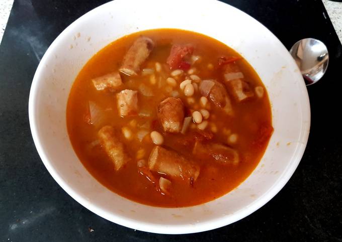 Step-by-Step Guide to Prepare Ultimate My Chilli Sausage + Tomato Soup with Haricot beans 😘