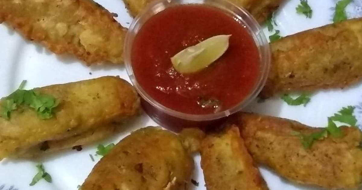 Chilli stuffed pakora Recipe by Fatima Fahad Cookpad