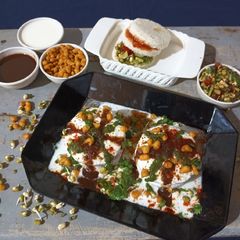 A picture of Stuff bread dahi bhalla.