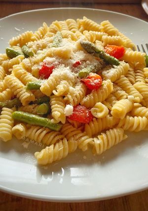 Foto resep Pasta Fusili dengan Asparagus