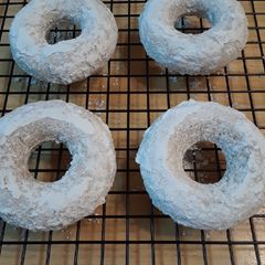A picture of Baked Powdered Sugar Donuts.