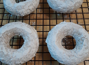 A picture of Baked Powdered Sugar Donuts.