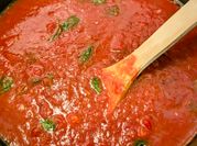A picture of red pepper puree