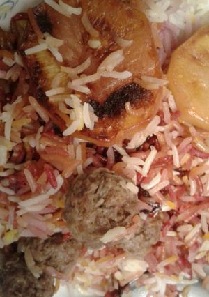 عکسی از دستور آلبالو پلو😊🍒🐾