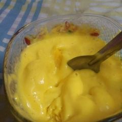 A picture of Summer dessert Mango mousse.