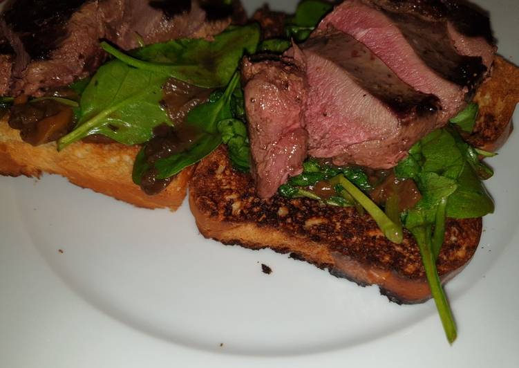 Recipe of Super Quick Homemade Wood Pigeon and wild mushroom toast