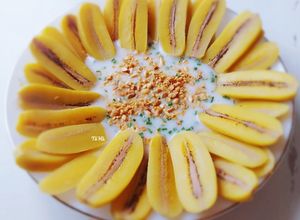 Hình của món Chuối SÁP xào dừa.