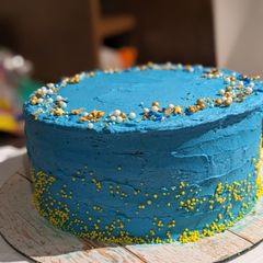 A picture of Ermine Frosting (less sweet than traditional buttercream!).