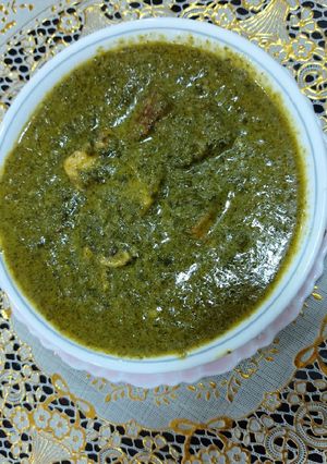 A picture of Spinach with paneer.