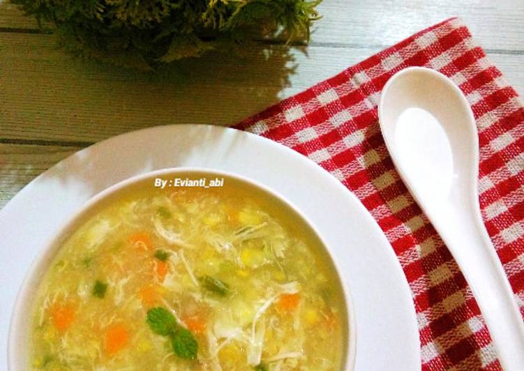 Sup jagung ayam wortel