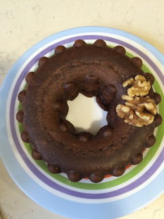 Una foto de Pudín de chocolate con nueces microondas