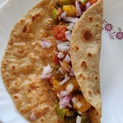 A picture of Khada Pav Bhaji Wrap.