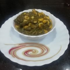 A picture of Spinach Corn Curry.