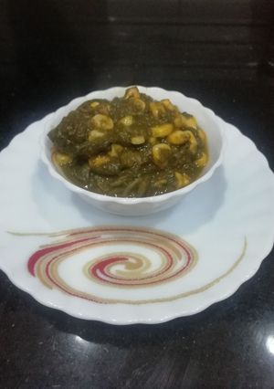 A picture of Spinach Corn Curry.