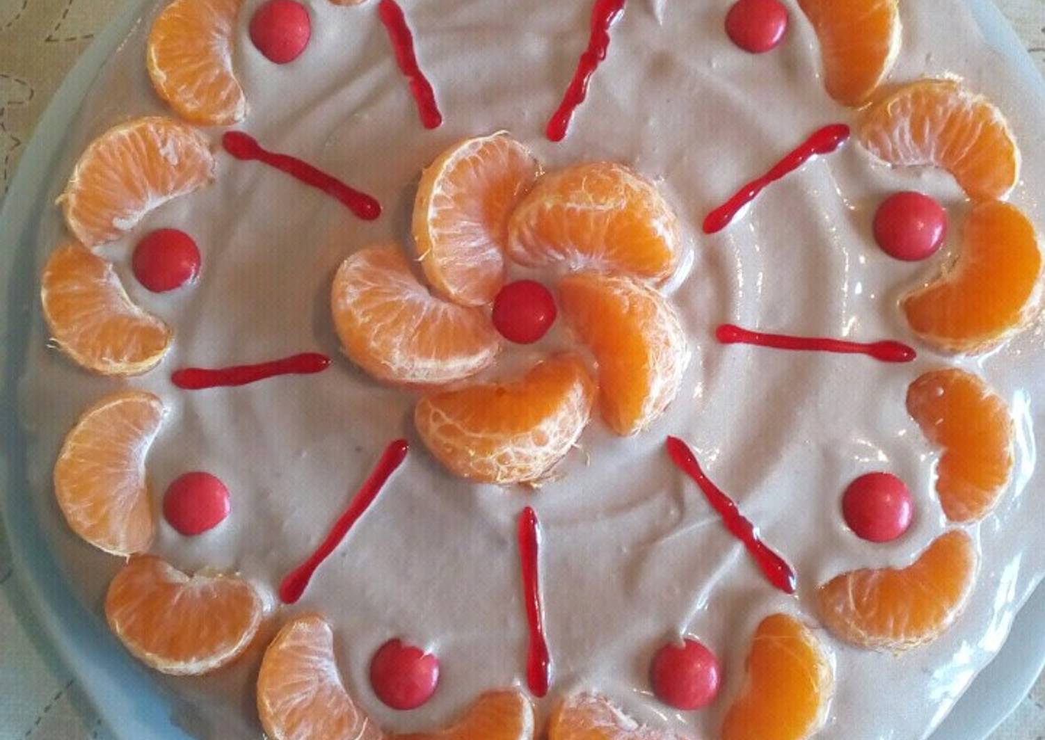 Простые украшения на торт из мандаринов