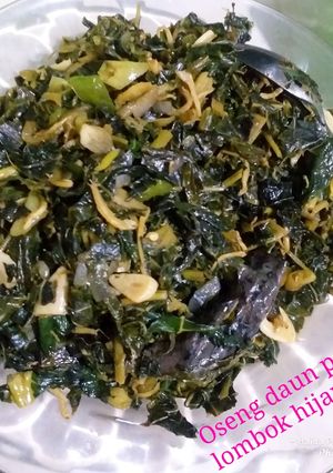 Foto resep Oseng daun pepaya lombok hijau