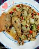 Pollo en su jugo con verduras 🍗🥦🥕🥔