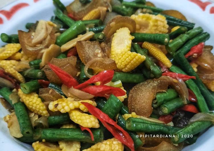 Bahan 01. Tumis Kacang Panjang Kikil | Cara Buat 01. Tumis Kacang Panjang Kikil Yang Menggugah Selera