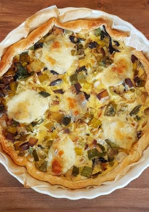 Une photo de Tarte poireaux et mozza