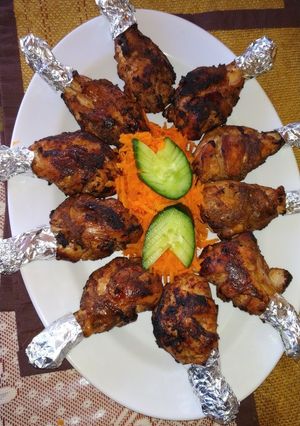 A picture of Smoky chicken drumsticks.