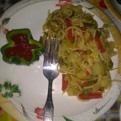 A picture of Chicken Vegetable Spaghetti.