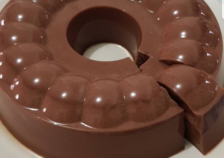 Puding jelly coklat simple