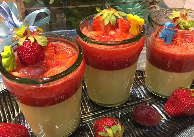 Resep Strawberry silky pudding #KetikaBuahMasukDapur yang Enak