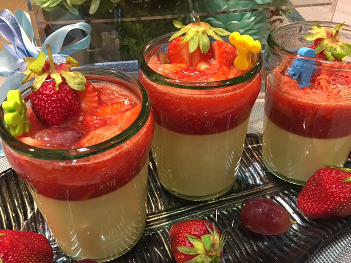 Resep Strawberry silky pudding #KetikaBuahMasukDapur yang Enak