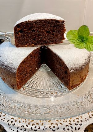 Una foto de Bizcocho de queso mascarpone y chocolate