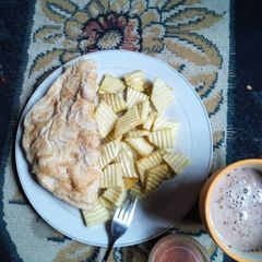 A picture of Fried yam with egg.