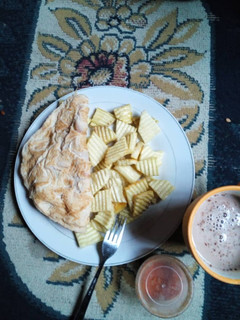 A picture of Fried yam with egg.