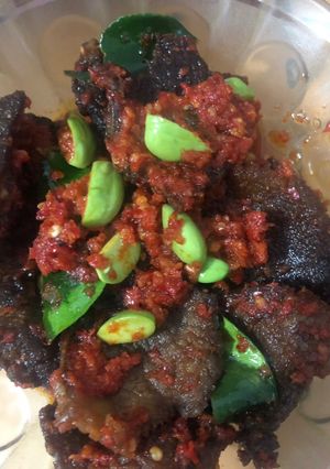Foto resep Sambel Pete Daging Batokok