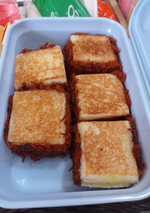 Foto resep Ide bekal anak - Roti Panggang Abon