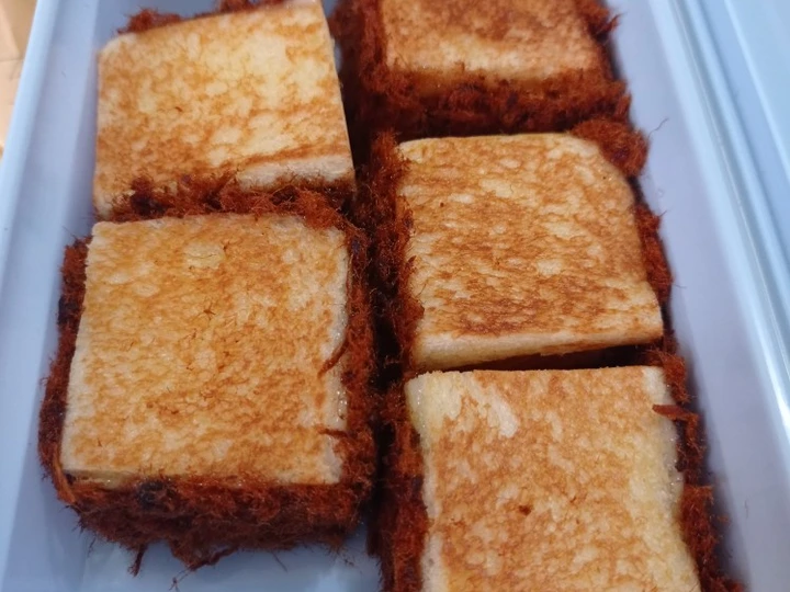 Langkah Gampang Membuat Resep Ide bekal anak - Roti Panggang Abon yang Bisa Manjain Lidah Anti Ribet, Bisa Manjain Lidah