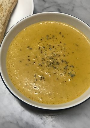 Foto resep Butternut Squash Soup (Sup Labu Kuning) - clean eat