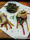 Involtini di trota ai pistacchi di bronte su bieta arcobaleno