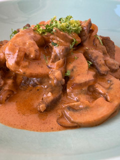 Una foto de Ternera Strogonoff o Stroganoff (бефстроганов)
