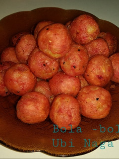 Foto resep Bola Bola Ubi Naga Merah (camilan sehat batitaku)