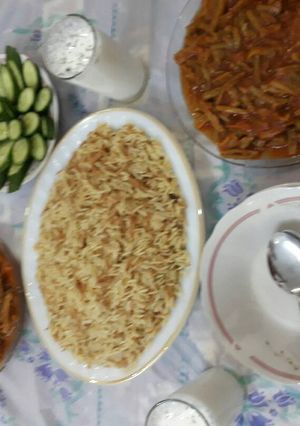 صورة لوصفة فاصوليا ورز بالشعيريه