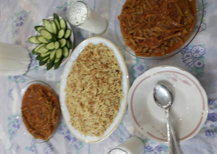 فاصوليا ورز بالشعيريه